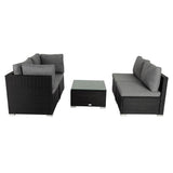 Outdoor Modular Lounge Sofa Bondi-Black - Close-Up Angle