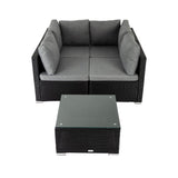 Outdoor Modular Lounge Sofa Bondi-Black - Low Angle