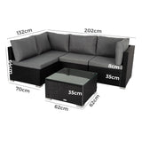 Outdoor Modular Lounge Sofa Bondi-Black - Extra Image
