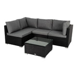Outdoor Modular Lounge Sofa Bondi-Black - 45-Degree Angle