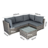 Outdoor Modular Lounge Sofa Bondi -Grey - Extra Image