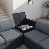 6PCS Outdoor Modular Lounge Sofa Coogee-Black