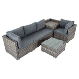6PCS Outdoor Modular Lounge Sofa Coogee-Grey - Close-Up Angle