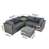 6PCS Outdoor Modular Lounge Sofa Coogee-Grey - Extra Image