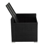 Large Modular Outdoor Ottoman Lounge Set in Black - Extra Image