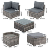 Large Modular Outdoor Ottoman Lounge Set in Black - Extra Image