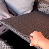 8PCS Outdoor Furniture Modular Lounge Sofa Lizard-Black - Close-Up Angle