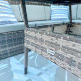 8PC Outdoor Dining Set Wicker Table & Chairs-Grey - Extra Image
