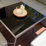 8PC Outdoor Dining Set Wicker Table & Chairs-Grey - Rear View