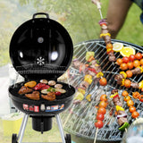 Outdoor BBQ Smoker Portable Charcoal Roaster - Side View