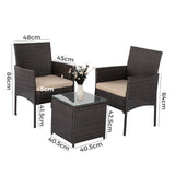 Dreamo Delightful 3 Piece Bistro Set - 45-Degree Angle