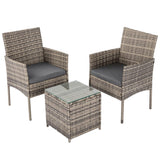 2 Seater PE Rattan Outdoor Furniture Chat Set- Mixed Grey - Front View