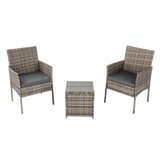 2 Seater PE Rattan Outdoor Furniture Chat Set- Mixed Grey - Side View