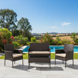 Breeze 4-Seat Wicker Outdoor Lounge Set - Side View
