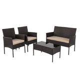 Breeze 4-Seat Wicker Outdoor Lounge Set - Front View