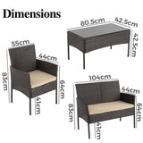 Breeze 4-Seat Wicker Outdoor Lounge Set - Close-Up Angle