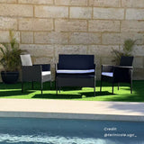 Ville 4-Seater PE Wicker Outdoor Lounge Sofa Set - Side View