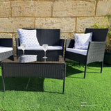 Ville 4-Seater PE Wicker Outdoor Lounge Sofa Set - Rear View