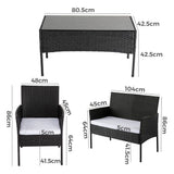 Ville 4-Seater PE Wicker Outdoor Lounge Sofa Set - Extra Image