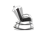 Rocking Chair High Back Rocker Chairs Steel Metal Textilene Fabric-Black - Top-Down View
