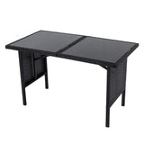 Ella 8-Seater Modular Outdoor Garden Lounge and Dining Set with Table and Stools in Black - Top-Down View
