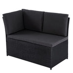 Ella 8-Seater Modular Outdoor Garden Lounge and Dining Set with Table and Stools in Black, image 5