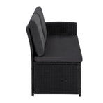 Ella 8-Seater Modular Outdoor Garden Lounge and Dining Set with Table and Stools in Black, image 6