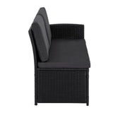 Ella 8-Seater Modular Outdoor Garden Lounge and Dining Set with Table and Stools in Black - Rear View