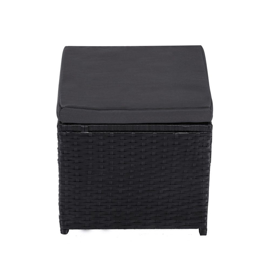Ella 8-Seater Modular Outdoor Garden Lounge and Dining Set with Table and Stools in Black, image 8