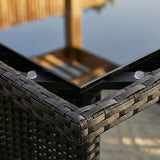 Ella 8-Seater Modular Outdoor Garden Lounge and Dining Set with Table and Stools in Black - Extra Image