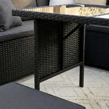 Ella 8-Seater Modular Outdoor Garden Lounge and Dining Set with Table and Stools in Black - Extra Image
