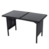 Ella 8-Seater Modular Outdoor Garden Lounge and Dining Set with Table and Stools in Black - Top-Down View