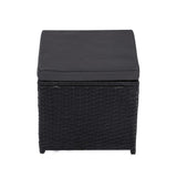 Ella 8-Seater Modular Outdoor Garden Lounge and Dining Set with Table and Stools in Black - Low Angle