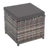 Ella 8-Seater Modular Outdoor Garden Lounge and Dining Set with Table and Stools in Dark Grey Weave - Rear View