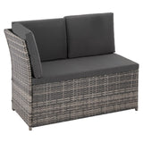 Ella 8-Seater Modular Outdoor Garden Lounge and Dining Set with Table and Stools in Dark Grey Weave - Top-Down View