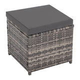 Ella 8-Seater Modular Outdoor Garden Lounge and Dining Set with Table and Stools in Dark Grey Weave - 45-Degree Angle