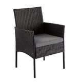 Outdoor Minimalist Black Wicker 6-Seater Dining Set - Extra Image