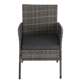 Rural Style Outdoor Grey Wicker 6 Seater Dining Set - Close-Up Angle