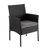 4 Seater Wicker Outdoor Lounge Set - Black - Top-Down View