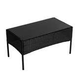 4 Seater Wicker Outdoor Lounge Set - Black - 45-Degree Angle