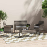 4 Seater Wicker Outdoor Lounge Set – Mixed Grey