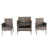 4 Seater Wicker Outdoor Lounge Set – Mixed Grey