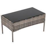 4 Seater Wicker Outdoor Lounge Set - Mixed Grey - Top-Down View