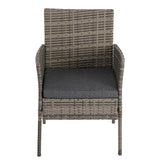 4 Seater Wicker Outdoor Lounge Set - Mixed Grey - Rear View