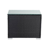 Black Wicker End Table - Front View