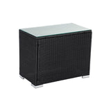 Black Wicker End Table - Side View