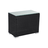 Black Wicker End Table - Side View