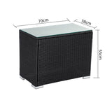 Black Wicker End Table - 45-Degree Angle