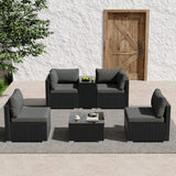 Modular Outdoor Wicker Lounge Set - Side View