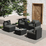Modular Outdoor Wicker Lounge Set - Front View